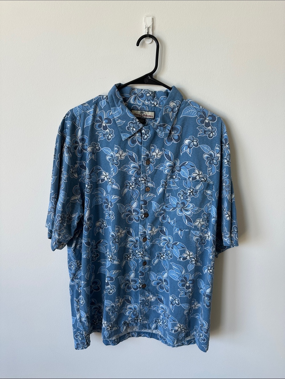 Tommy Bahama Blue Hawaiian Floral Short-Sleeve Button-Down Shirt